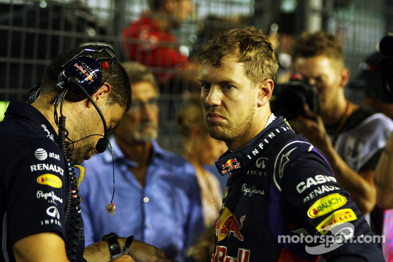 红牛车队,和guillaume rocquelin, 红牛车队比赛工程师,在起步线上