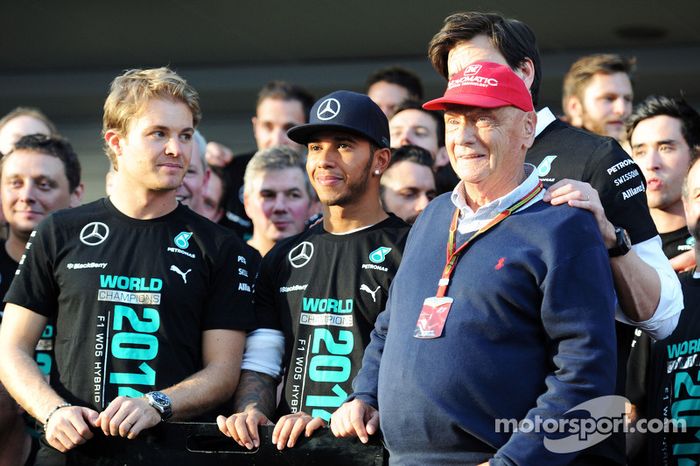 Nico Rosberg. Lewis Hamilton y Niki Lauda en Rusia 2014