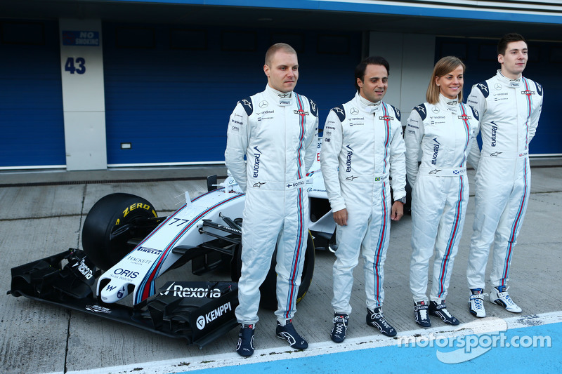 Präsentation Williams FW37: Valtteri Bottas, Williams; Felipe Massa, Williams; Susie Wolff, Williams