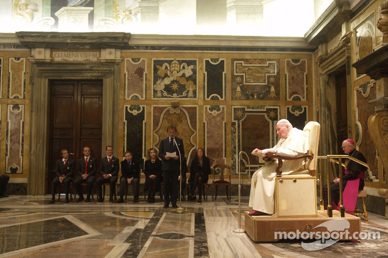 John Paul II The Pope and Luca di Montezemelo during the audience