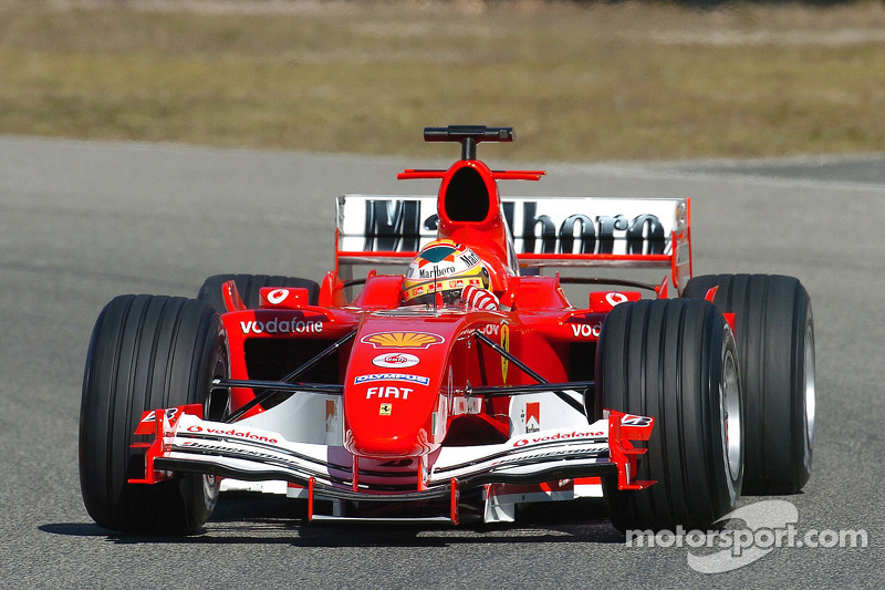 Luca Badoer tests the new Ferrrari F2005