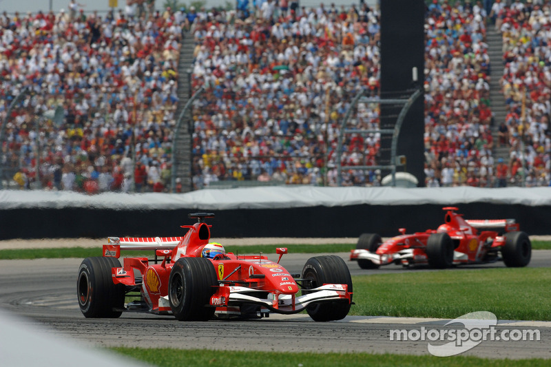 Felipe Massa leads Michael Schumacher