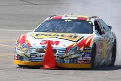 Todd Kluever has trouble with a pitlane cone