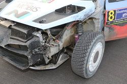 Daniel Sordo and Marc Marti, Hyundai i20 WRC, Hyundai Motorsport damaged