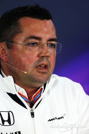 Eric Boullier, director de McLaren Racing en la conferencia de prensa de la FIA