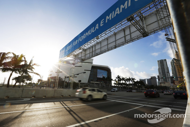 Una vista del circuito urbano de Miami