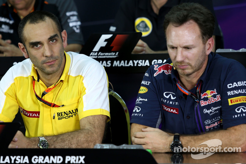 Cyril Abiteboul, Renault Sport F1 et Christian Horner, Team Principal Red Bull Racing