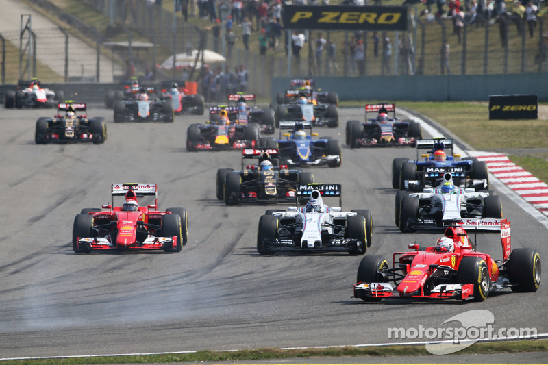 Sebastian Vettel, Ferrari SF15-T au départ