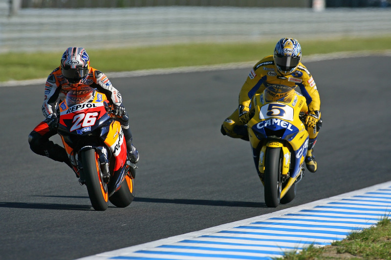 Dani Pedrosa and Colin Edwards