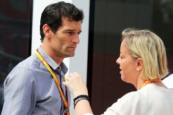 Mark Webber, Porsche Team WEC Driver with Sabine Kehm, Manager of Michael Schumacher