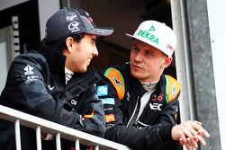 Sergio Perez, Sahara Force India F1 avec son équipier Nico Hulkenberg, Sahara Force India F1