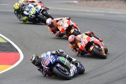 Jorge Lorenzo, Yamaha Factory Racing; Marc Marquez e Dani Pedrosa, Repsol Honda Team; Valentino Ross