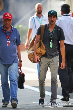 Niki Lauda, Mercedes Non-Executive Chairman with his son Mathias Lauda,