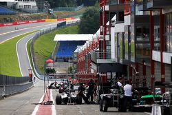 The GP2 pit lane