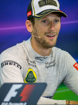 Romain Grosjean, Lotus F1 Team lors de la conférence de presse de la FIA