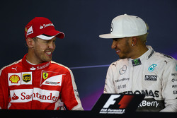 Sebastian Vettel, Ferrari e Lewis Hamilton, Mercedes AMG F1