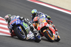 Jorge Lorenzo, Yamaha Factory Racing y Marc Márquez, Repsol Honda Team y Valentino Rossi, Yamaha Fac