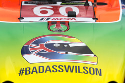 Schema cromatico in onore di Justin Wilson sulla vettura #60 Michael Shank Racing con Curb/Agajanian Ligier JS P2 Honda: John Pew, Oswaldo Negri Jr.