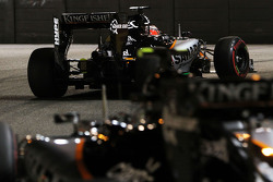 Nico Hulkenberg, Sahara Force India F1 VJM08 lidera a su compañero de equipo Sergio Pérez, Sahara Fo