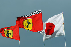 Ferrari flags and the Japanese flag
