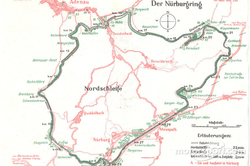 Map of the Nordschleife in 1936