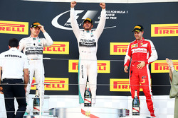 Podium : le vainqueur Lewis Hamilton, Mercedes AMG F1 Team, le deuxième, Nico Rosberg, Mercedes AMG F1 Team, le troisième, Sebastian Vettel, Ferrari