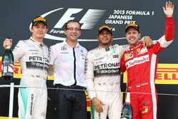 Pódio: vencedor Lewis Hamilton, Mercedes AMG F1 Team, segundo Nico Rosberg, Mercedes AMG F1 Team, terceiro Sebastian Vettel, Ferrari