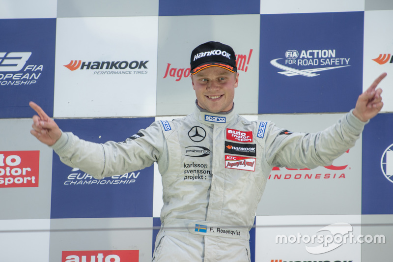 Podium: winner Felix Rosenqvist, Prema Powerteam