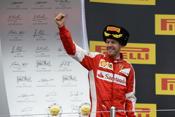 Il secondo classificato Sebastian Vettel, Ferrari