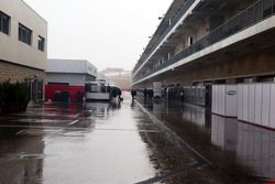 A wet and rainy paddock
