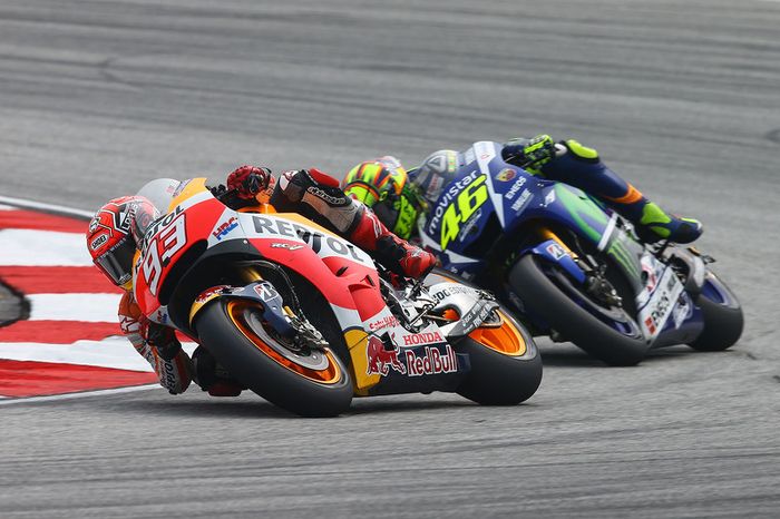 Marc Márquez, Repsol Honda Team y Valentino Rossi, Yamaha Factory Racing