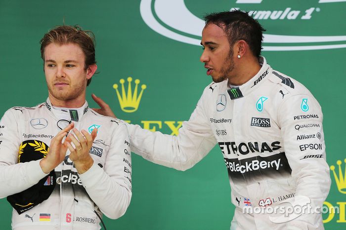 Nico Rosberg y Lewis Hamilton en el GP de Estados Unidos 2015