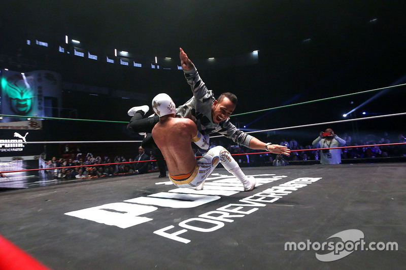 10. Lewis Hamilton participates in a Mexican Wrestling event in Mexico City