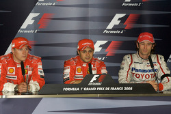 Post-race press conference: race winner Felipe Massa, with Kimi Raikkonen and Jarno Trulli