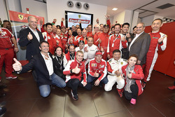 Ferrari Finali Mondiali drivers with Scuderia F1 drivers Sebastian Vettel and Kimi Raikkonen