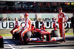 Kimi Raikkonen, Ferrari con Sebastian Vettel, Ferrari ed Esteban Gutierrez, Ferrari collaudatore