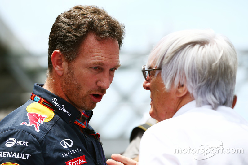 Christian Horner, Team Principal Red Bull Racing avec Bernie Ecclestone