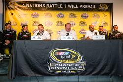 Chip Ganassi, Dave Pericak and Raj Nair from Ford and Chip Ganassi Ford GTLM drivers for IMSA and Le Mans: Dirk Müller, Joey Hand, Richard Westbrook and Ryan Briscoe