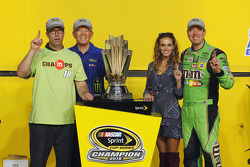 Championship Victory lane: 2015 NASCAR Spring Cup Champion Kyle Busch, Joe Gibbs Racing Toyota with wife Samantha, J.D. and Joe Gibbs