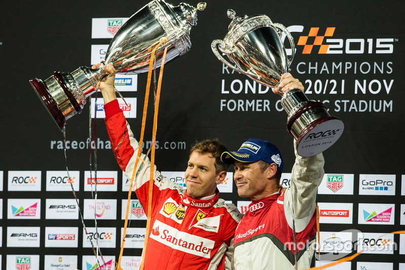 Winner Sebastian Vettel, second place Tom Kristensen