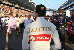 Pastor Maldonado, Lotus F1 Team, in der Startaufstellung