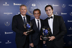 Alain Prost, Jean-Paul Driot and Nelson Piquet Jr.