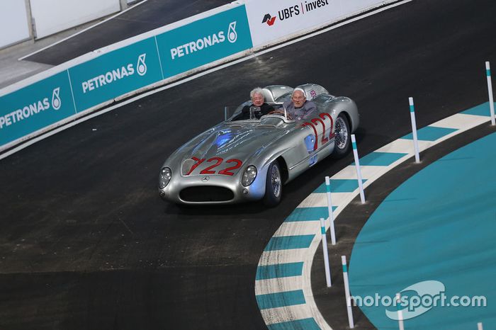 Stirling Moss and Hans Herrmann, Mercedes-Benz 300 SLR
