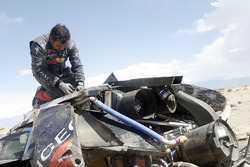#314 Peugeot: Sèbastien Loeb, Daniel Elena nach dem Unfall