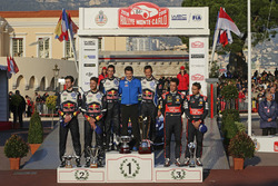 Podium: winners Sébastien Ogier, Julien Ingrassia, Volkswagen Motorsport, second place Andreas Mikke