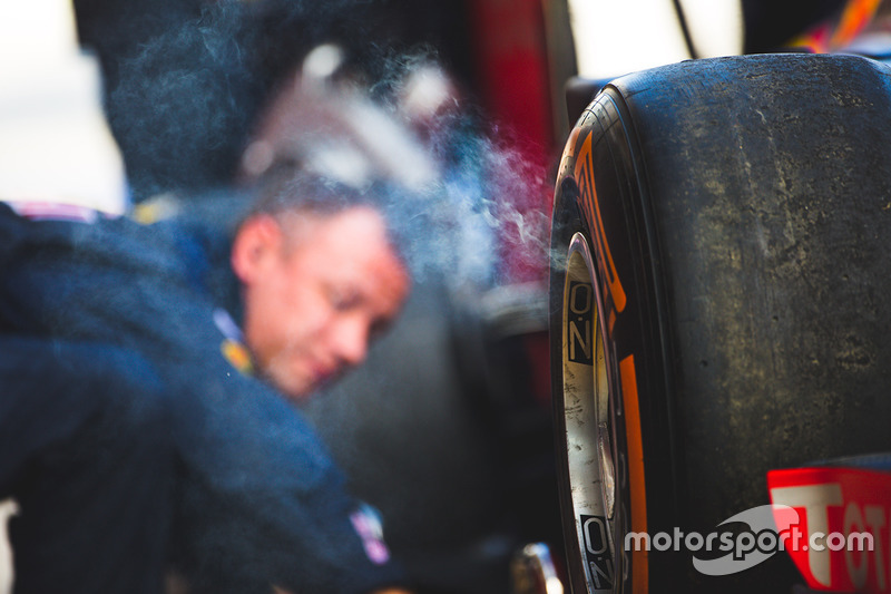 Red Bull Racing RB12 rook van een remschijf