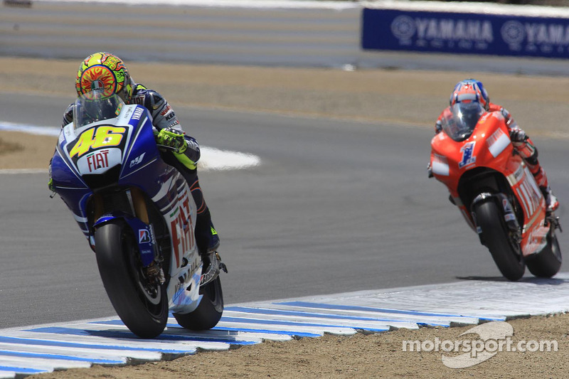 Valentino Rossi Leads Casey Stoner At Us Gp Motogp Photos