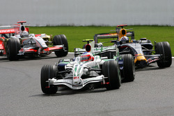 Rubens Barrichello, Honda Racing F1 Team; David Coulthard, Red Bull Racing