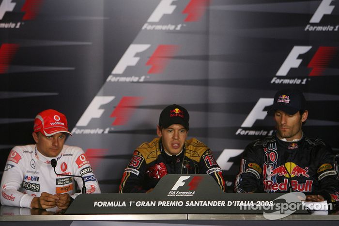 Press conference: pole winner Sebastian Vettel, second place Heikki Kovalainen, third place Mark Web