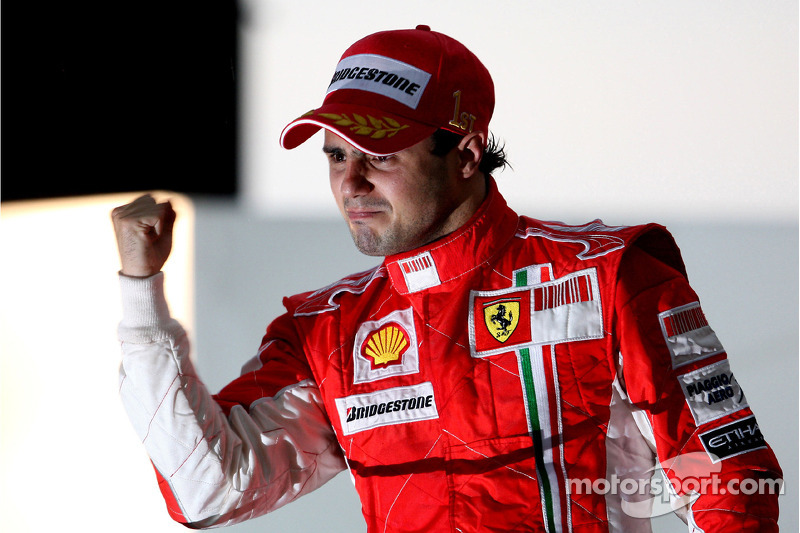 Podium: race winner Felipe Massa